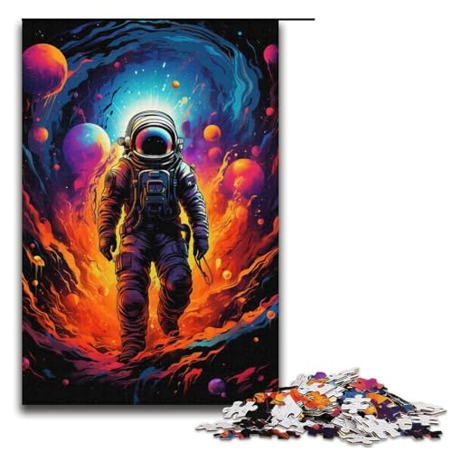 1000 Puzzle „Astronauten im geheimnisvollen Universum Holzpuzzle für Kinder FamilienElternKindInteraktion 1000 Teile (38 x 26 cm) von ouynngjing