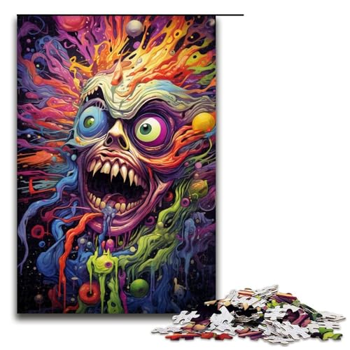 1000 Puzzle Bunte Fantasy-Monster Holzpuzzle für Kinder Familie Eltern-Kind-Interaktion 1000 Teile (75 x 50 cm) von ouynngjing