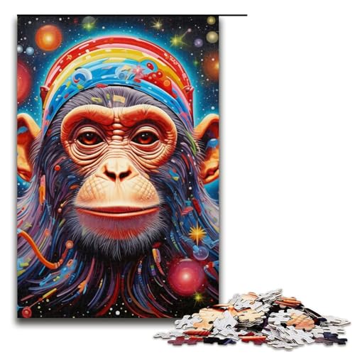 1000 Puzzle Bunter Kunstaffe Holzpuzzle für Kinder Familie ElternKindInteraktion 1000 Teile (75x50cm) von ouynngjing