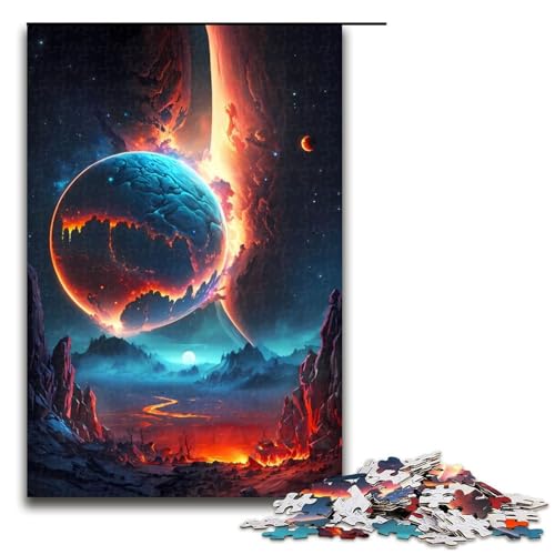 1000 Puzzle Lava Planet Cosmos Holz Kinderpuzzle Familie Eltern-Kind-Interaktion 1000 Teile von ouynngjing