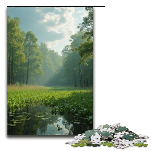 1000 Puzzle Reed Marsh Holzpuzzle für Kinder Familie Eltern-Kind-Interaktion 1000 Teile (75 x 50 cm) von ouynngjing