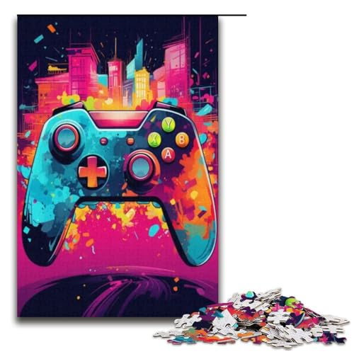 1000 Puzzle Spielcontroller Holz Kinderpuzzle Familien Eltern Kind Interaktion 1000 Teile (38 x 26 cm) von ouynngjing