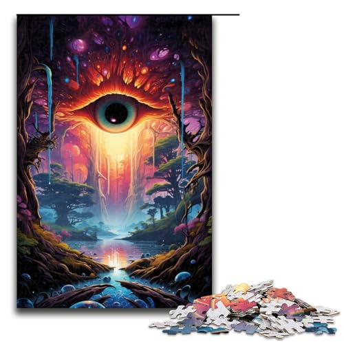 1000 Teile Bunte psychedelische Fantasieaugen Puzzle für Erwachsene Spaß für die ganze Familie Familienspiel Stressabbau schwieriges Herausforderungspuzzle 1000 Teile (75 x 50 cm) von ouynngjing