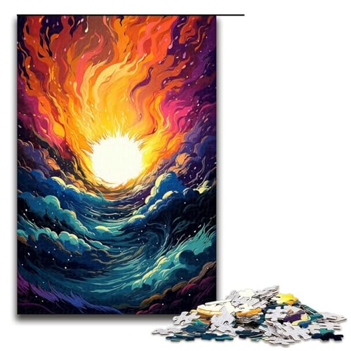 1000 Teile Bunte psychedelische Wirbelpuzzles für Erwachsene Holzpuzzle Familienspiele 1000 Teile (75 x 50 cm) von ouynngjing
