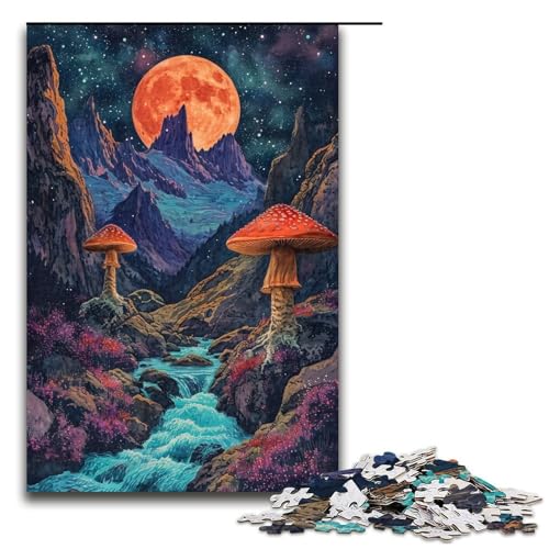 1000 Teile Bunter Pilzwald Puzzle für Erwachsene Spaß für die ganze Familie Familienspiel Stressabbau schwieriges Herausforderungspuzzle 1000 Teile (75 x 50 cm) von ouynngjing