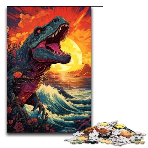 1000 Teile Eine Illustration eines riesigen Dinosaurier-Puzzles für Erwachsene Holzpuzzle Familienspiele 1000 Teile (75 x 50 cm) von ouynngjing
