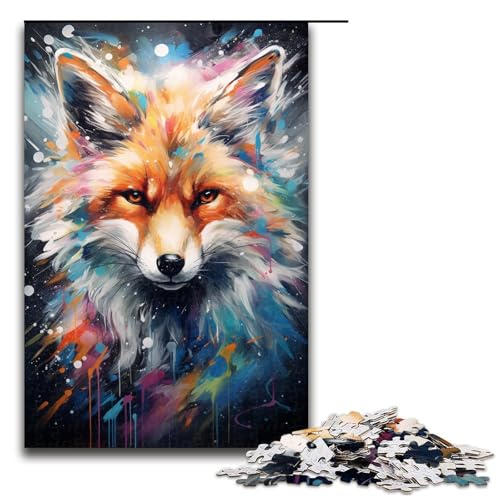 1000 Teile Gemäldekunst Fuchs Puzzle für Erwachsene Spaß für die ganze Familie Familienspiel Stressabbau schwieriges Herausforderungspuzzle 1000 Teile (75 x 50 cm) von ouynngjing