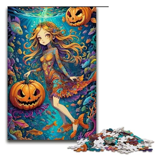 1000 Teile Halloween Unterwasser-Puzzle für Erwachsene, Spaß für die ganze Familie, Familienspiel, Stressabbau, schwieriges Herausforderungspuzzle, 1000 Teile von ouynngjing