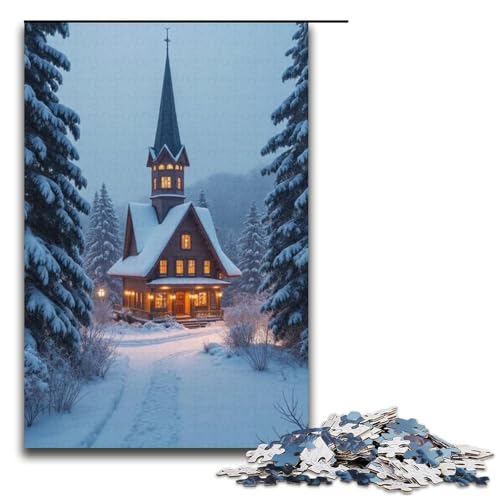 1000 Teile Heavy Snow Puzzlespiel für Erwachsene geeignet für Paare und Teenager ab 14 Jahren 1000 Teile (38 x 26 cm) von ouynngjing