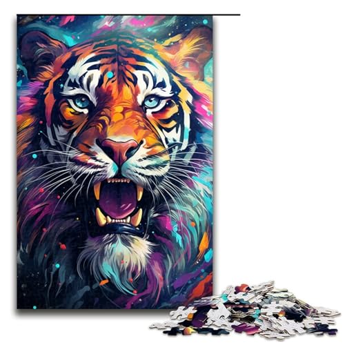 1000 Teile Majestätisches TigerMalpuzzle für Erwachsene Holzpuzzle Familienspiele 1000 Teile (75 x 50 cm) von ouynngjing