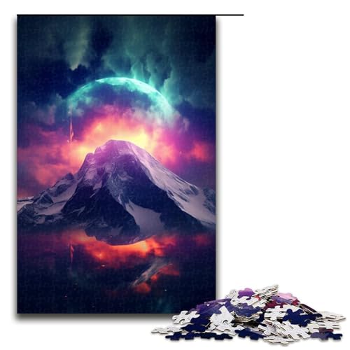 1000 Teile Mond Schneebedeckte Berge Puzzles für Erwachsene Holzpuzzle Familienspiele 1000 Teile von ouynngjing