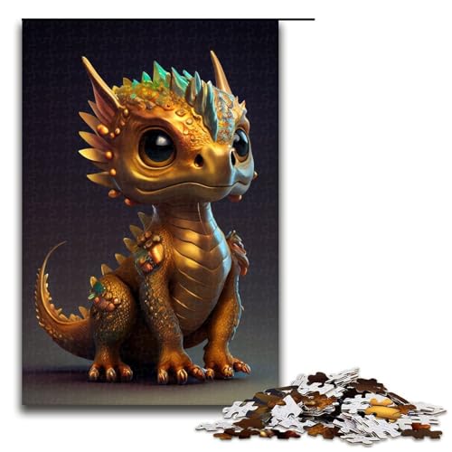 1000 Teile Niedlicher Goldener Drache 15 Puzzles für Erwachsene Holzpuzzle Familienspiele 1000 Teile von ouynngjing
