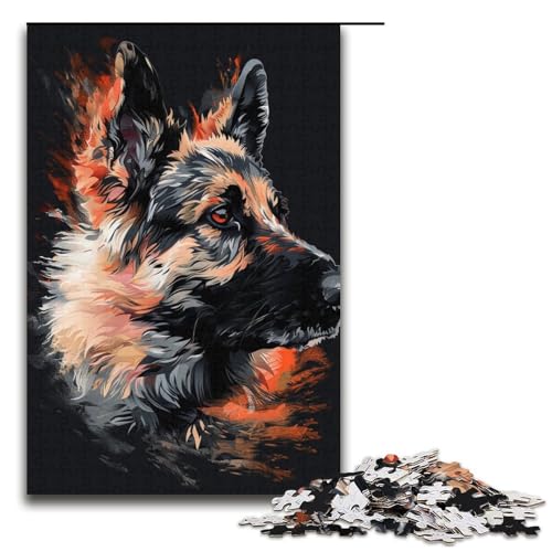 1000 Teile Norwegischer ElchhundHundekunstPuzzle für Erwachsene Familienspaß Familienspiel Stressabbau schwieriges Herausforderungspuzzle 1000 Teile (38 x 26 cm) von ouynngjing