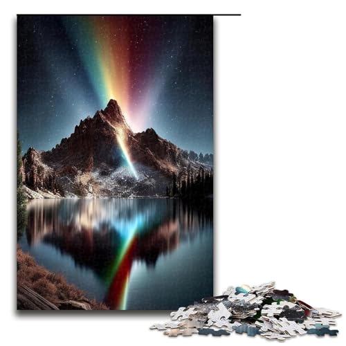 1000 Teile Schneebedeckter Berg Buntes Puzzle für Erwachsene, Spaß für die ganze Familie, Familienspiel, Stressabbau, schwieriges Herausforderungspuzzle, 1000 Teile von ouynngjing