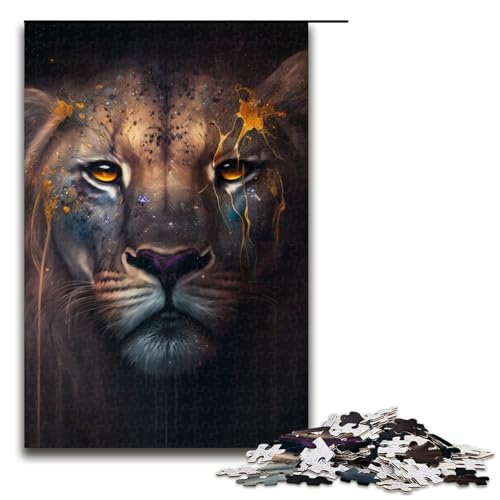 1000 Teile für Erwachsene und Kinder von Jigsaw Cosmic Lion Puzzles für Erwachsene Holzpuzzle 1000 Teile (75 x 50 cm) von ouynngjing