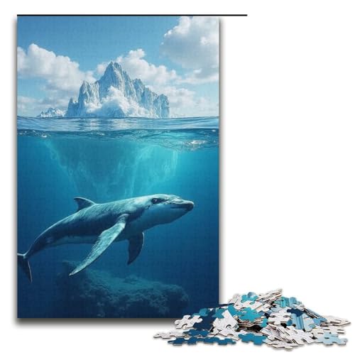 1000-teilige Puzzles für Erwachsene Hai-Puzzles Geburtstagsgeschenke für Teenager ab 14 Jahren 1000 Teile (38 x 26 cm) von ouynngjing