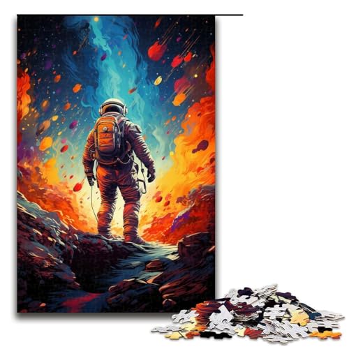 1000-teiliges Astronauten-Weltraum-Puzzle für Erwachsene Holzpuzzle Familienspiele 1000 Teile (75 x 50 cm) von ouynngjing