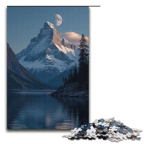 1000-teiliges Berg-Mond-Haken-Puzzle für Erwachsene unmögliches Puzzle zum Stressabbau für Teenager ab 14 Jahren 1000 Teile (38 x 26 cm) von ouynngjing