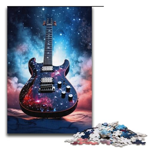 1000 teiliges Galaxy Gitarren Puzzle Geschenke Puzzle für Erwachsene Weihnachtswunschliste mit Weihnachtsmann für Teenager ab 14 Jahren 1000 Teile (38 x 26 cm) von ouynngjing