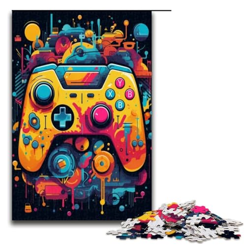 1000 teiliges Gamecontroller Puzzle für Kinder Holzpuzzle Heimkunstdekor 1000 Teile (75 x 50 cm) von ouynngjing