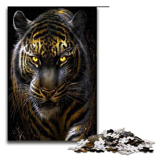 1000 teiliges Goldtiger Puzzle für Erwachsene Holzpuzzle Familienspiele 1000 Teile (75 x 50 cm) von ouynngjing