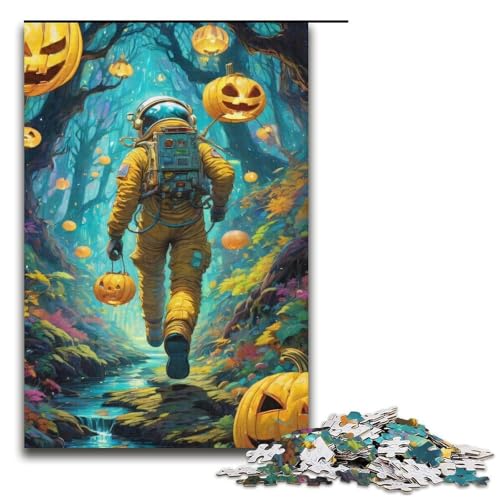 1000 teiliges Halloween Astronauten Puzzlespiel Puzzle für Erwachsene geeignet für Paare und Teenager ab 14 Jahren 1000 Teile (38 x 26 cm) von ouynngjing