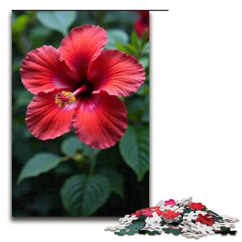 1000-teiliges Hibiskus-Puzzle für Kinder Holzpuzzle Heimkunst-Dekoration 1000 Teile (75 x 50 cm) von ouynngjing