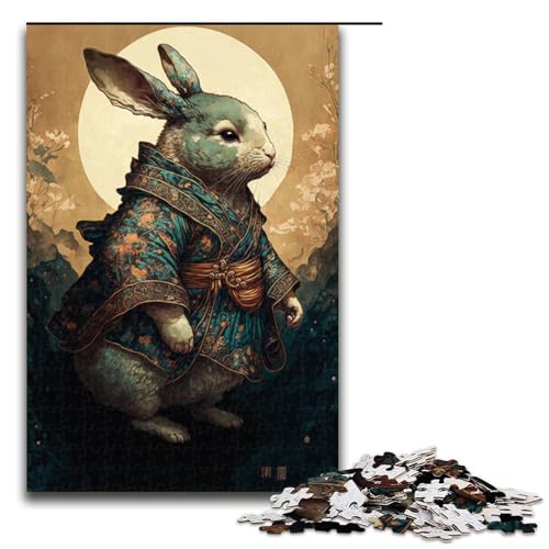 1000 teiliges Kaninchen Puzzle für Erwachsene Holzpuzzle Familienspiele 1000 Teile (75 x 50 cm) von ouynngjing