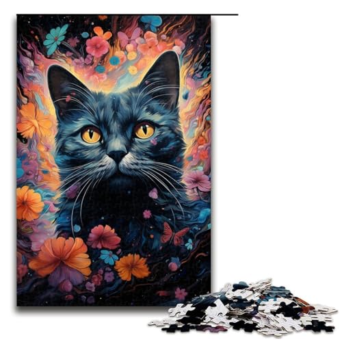 1000-teiliges Katzenpuzzle für Erwachsene Holzpuzzle Familienspiele 1000 Teile (75 x 50 cm) von ouynngjing