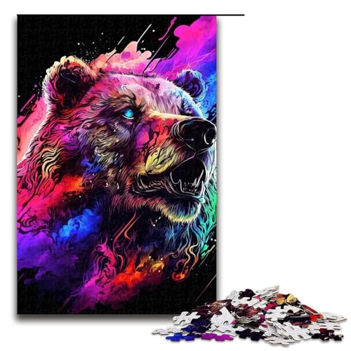 1000-teiliges Lightning Brown Bear-Puzzle für Erwachsene, unmögliches Puzzle zum Stressabbau für Teenager ab 14 Jahren, 1000 Teile 1000-teiliges Lightning Brown Bear-Puzzle für Erwachsene, unmögliches Puzzle zum Stressabbau für Teenager ab 14 Jahren, 1000 Teile von ouynngjing