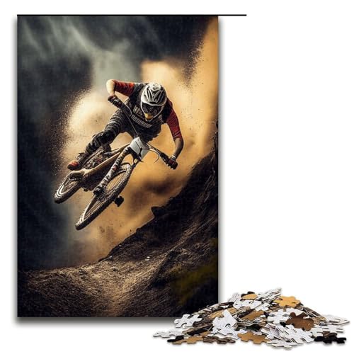 1000-teiliges Mountainbike-Downhill-Puzzle für Kinder, Holzpuzzle, Heimkunst-Dekor, 1000 Teile von ouynngjing