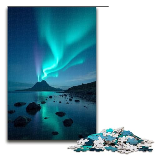 1000-teiliges Nordlicht-Puzzle für Erwachsene Holzpuzzle Familienspiele 1000 Teile (75 x 50 cm) von ouynngjing