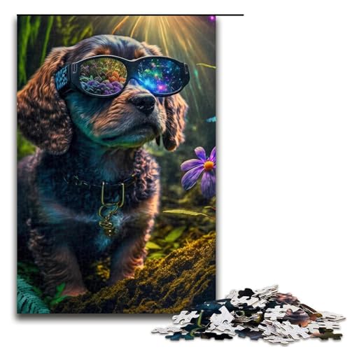 1000-teiliges Puzzle, Kunst-Hunde-Puzzle für Erwachsene, Holzpuzzle, anspruchsvolles Spiel, 1000 Teile von ouynngjing