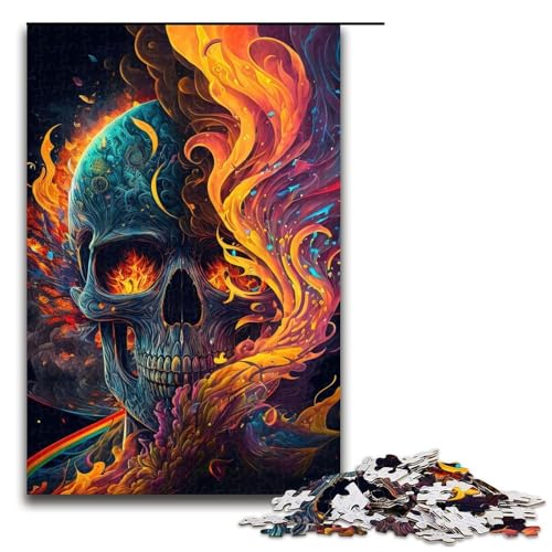1000-teiliges Puzzle, Lernspiele, Höllenschädel in Flammen, Puzzle für Erwachsene, Holzpuzzle für Familienspaß und Spieleabend, 1000 Teile 1000-teiliges Puzzle, Lernspiele, Höllenschädel in Flammen, Puzzle für Erwachsene, Holzpuzzle für Familienspaß und Spieleabend, 1000 Teile von ouynngjing