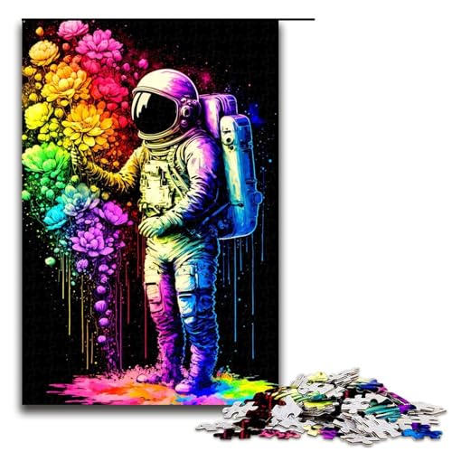 1000-teiliges Puzzle, farbenfrohes Astronaut25-Puzzle für Erwachsene, Holzpuzzle, anspruchsvolles Spiel, 1000 Teile von ouynngjing