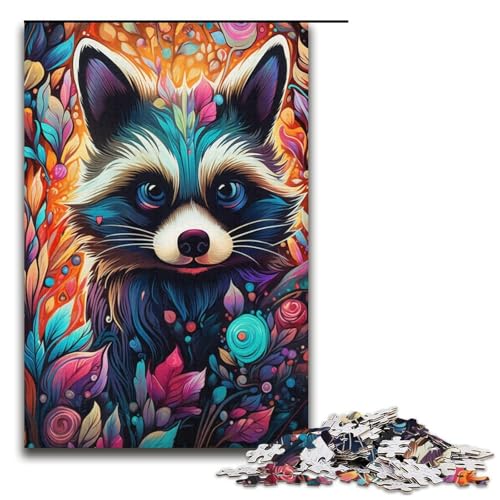 1000-teiliges Puzzle, psychedelisches Tier, Waschbär, Puzzle für Erwachsene, Holzpuzzle, Familienspiel, 300 Teile 1000-teiliges Puzzle, psychedelisches Tier, Waschbär, Puzzle für Erwachsene, Holzpuzzle, Familienspiel, 300 Teile von ouynngjing