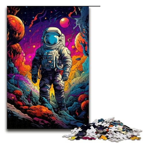 1000-teiliges Puzzle „Astronaut Reist im Weltraum Puzzle für Erwachsene Holzpuzzle Familienspiel 1000 Teile (75 x 50 cm) von ouynngjing