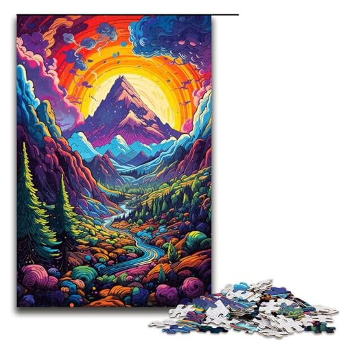 1000-teiliges Puzzle „Black_Hills_Colorful Puzzle für Erwachsene Holzpuzzle anspruchsvolles Spiel 1000 Teile (75 x 50 cm) von ouynngjing