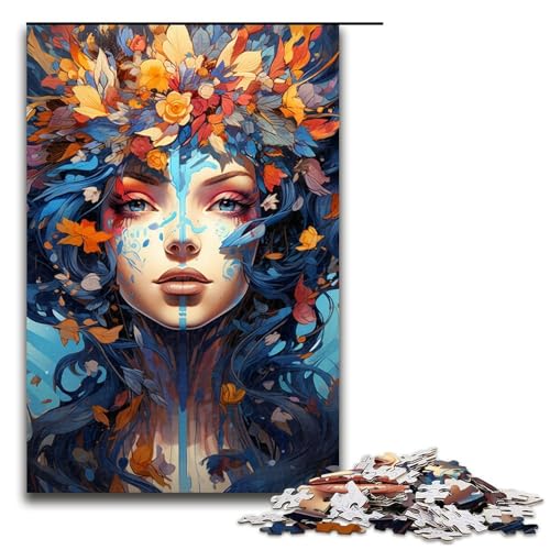 1000-teiliges Puzzle „Blumengöttin für Kinder Holzpuzzle Heimkunstdekor 1000 Teile (75 x 50 cm) von ouynngjing