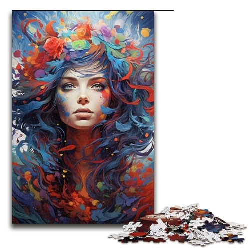 1000-teiliges Puzzle „Charmante Frau für Erwachsene Holzpuzzle anspruchsvolles Spiel 1000 Teile (75 x 50 cm) von ouynngjing