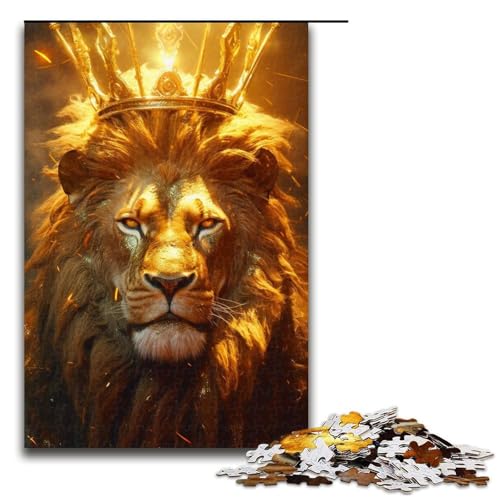 1000-teiliges Puzzle „Der goldene Löwe“ für Erwachsene und Kinder, Holzpuzzle, pädagogisches Spielzeug zum Stressabbau, Puzzle 1000 Teile von ouynngjing