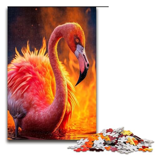 1000 teiliges Puzzle „Flamingos on Fire“ für Erwachsene und Kinder Holzpuzzle pädagogisches Spielzeug zum Stressabbau Puzzle 1000 Teile (75 x 50 cm) von ouynngjing