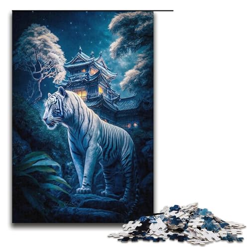 1000 teiliges Puzzle „Galaxy Tigers“ für Erwachsene und Kinder Holzpuzzle pädagogisches Spielzeug zum Stressabbau Puzzle 1000 Teile (38 x 26 cm) von ouynngjing