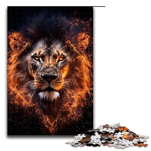 1000-teiliges Puzzle „Löwen aus Feuer und Blitz“ für Erwachsene, Holzpuzzle, anspruchsvolles Spiel, 1000 Teile von ouynngjing