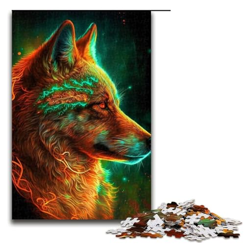 1000-teiliges Puzzle „Neon Wolves“ aus Holz, Lernspiele, Heimdekoration, 1000 Teile 1000-teiliges Puzzle „Neon Wolves“ aus Holz, Lernspiele, Heimdekoration, 1000 Teile von ouynngjing