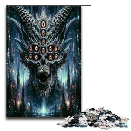 1000 teiliges Puzzle „Vieläugiges Monster“ für Erwachsene Holzpuzzle anspruchsvolles Spiel 1000 Teile (75 x 50 cm) von ouynngjing