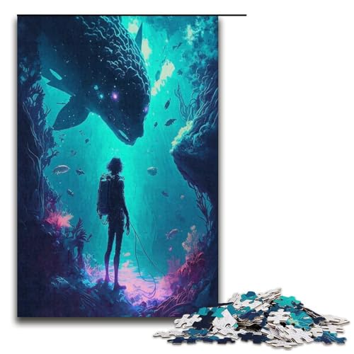 1000 teiliges Puzzle „Weltraummonster“ für Erwachsene Holzpuzzle anspruchsvolles Spiel 1000 Teile (38 x 26 cm) von ouynngjing