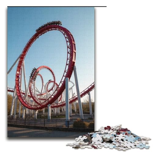 1000-teiliges Puzzle Achterbahn-Puzzle für Erwachsene Holzpuzzle anspruchsvolles Spiel 1000 Teile (38 x 26 cm) von ouynngjing