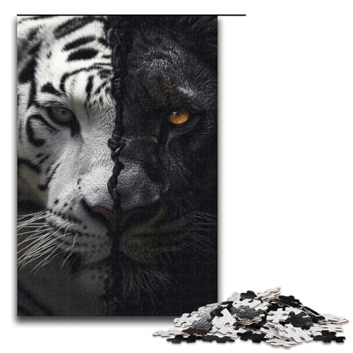1000-teiliges Puzzle Art TigersJigsaw für Erwachsene und Kinder, Holzpuzzle, pädagogisches Stressabbau-Spielzeug, Puzzle 1000 PCS von ouynngjing