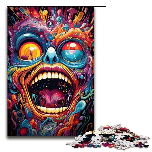 1000-teiliges Puzzle Bizarre Bunte Monster Puzzle für Erwachsene Holzpuzzle Familienspiele 1000 Teile (75 x 50 cm) von ouynngjing